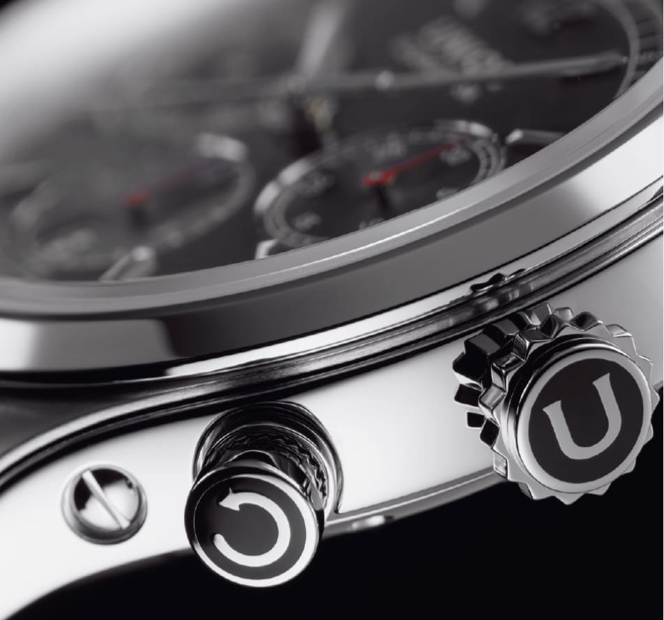 Viro Date 41 mm black, leather strap | Union Glashütte UNION