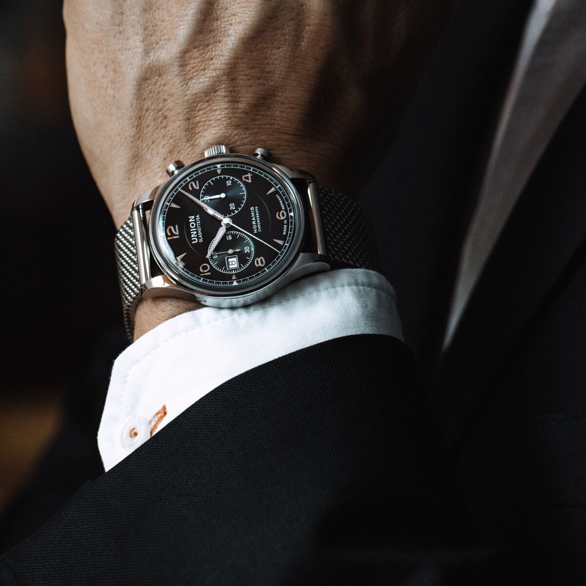 Noramis Chronograph black, milanaise bracelet | Union Glashütte
