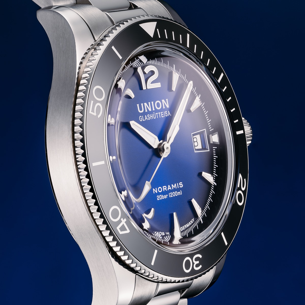 Noramis Date Sport - blue dial, stainless steel bracelet UNION
