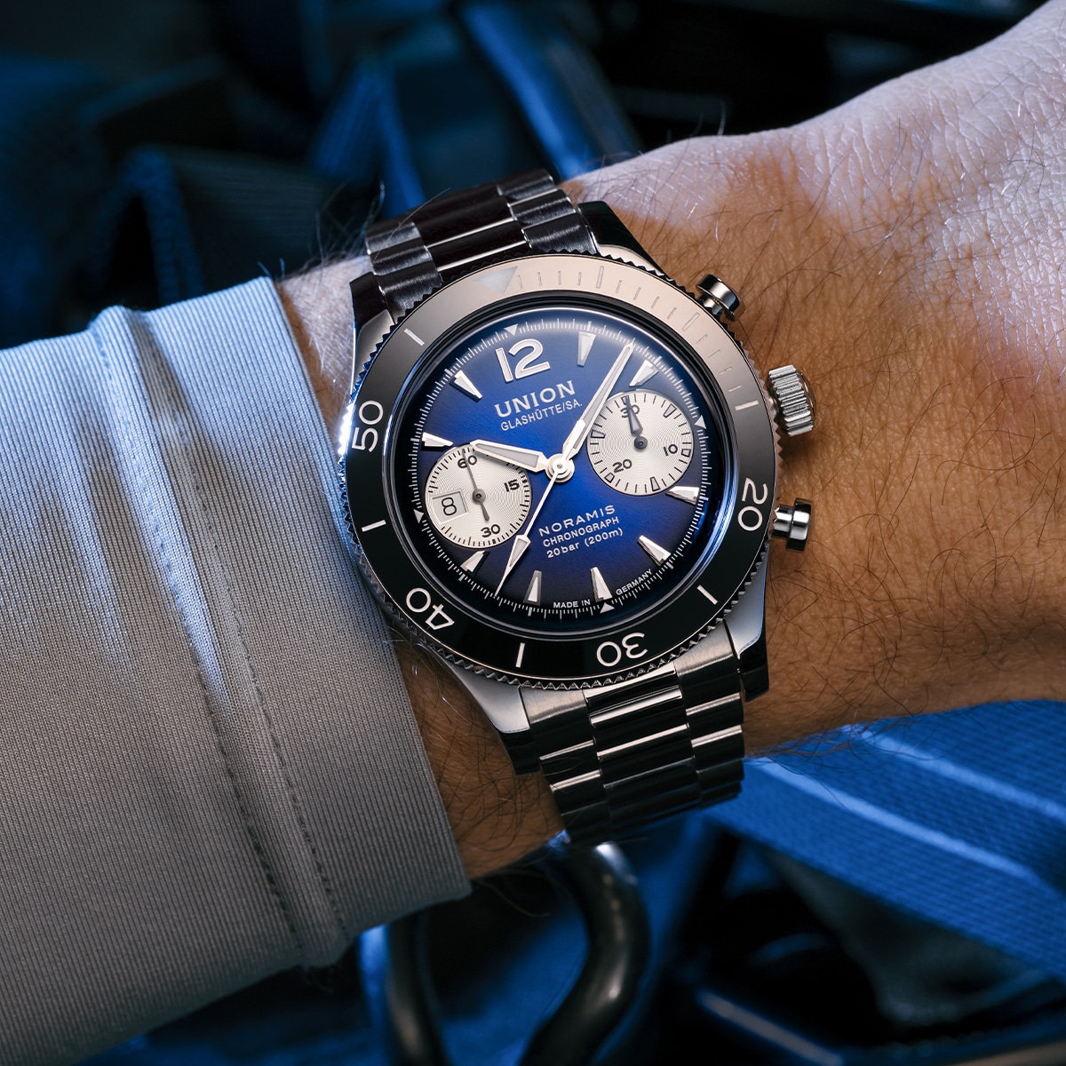 Noramis Chronograph Sport - blue dial, stainless steel bracelet